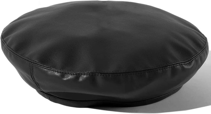 Wheebo PU Leather Berets for Women French Beret Hats Artist Painter Hat Classic Solid Style - Image 2